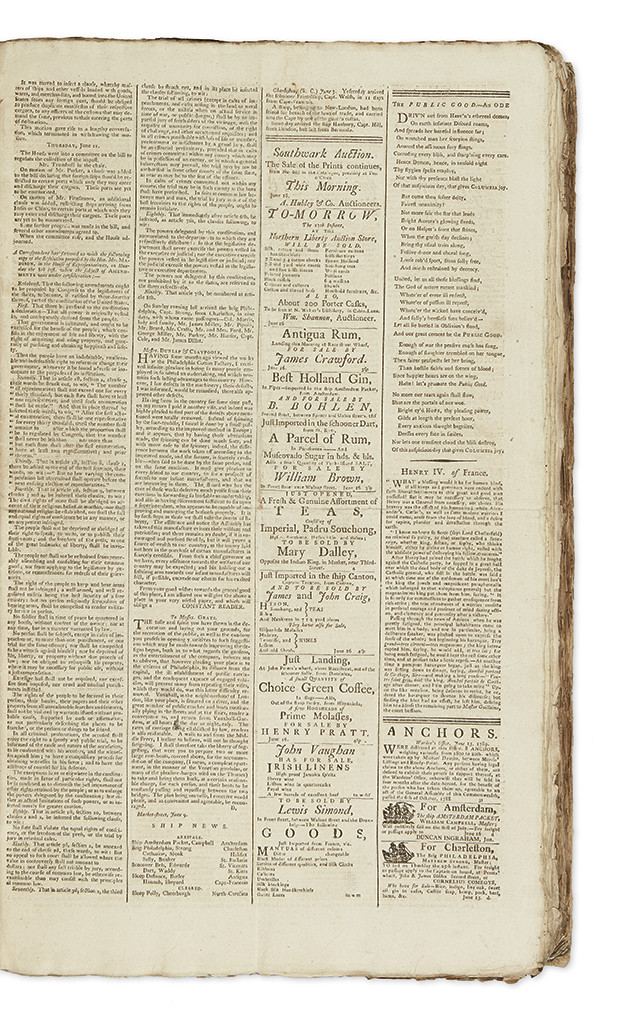 (PENNSYLVANIA.) Bound volume of the Pennsylvania Packet and Daily Advertiser for 1789.